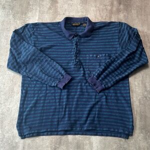 Vintage Eddie Bauer Striped Polo Shirt Mens Large